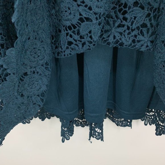 L'ATISTE by Amy Dress Blue Crochet Mini Open Back Fit Flare Lace - Picture 6 of 11